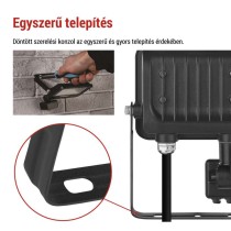 LED reflektor GLARO PIR 20 W, fekete, IP54, 2000 lm, természetes fehér