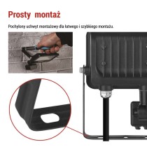 LED reflektor GLARO PIR 20 W, fekete, IP54, 2000 lm, természetes fehér