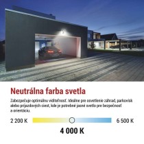 LED reflektor SIMPO s pohybovým čidlom 30 W neutrálna biela