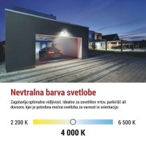 LED reflektor SIMPO PIR 30 W nevtralna bela