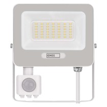 LED reflektor GLARO s pohybovým čidlem, 30 W, bílý, IP54, 3000 lm, neutrální bílá