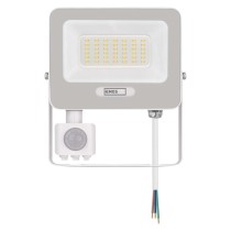 LED reflektor GLARO s pohybovým čidlom, 30 W, biely, IP54, 3000 lm, neutrálna biela