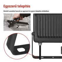 LED reflektor GLARO PIR 50 W, fekete, IP54, 5000 lm, természetes fehér