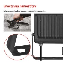 LED reflektor GLARO PIR 50 W, črni, IP54, 5000 lm, nevtralna bela