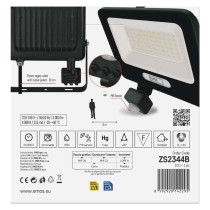 LED reflektor GLARO PIR 50 W, fekete, IP54, 5000 lm, természetes fehér