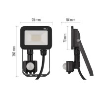 LED reflektor INOVO s pohybovým čidlem, 10 W, šedý, neutrální bílá