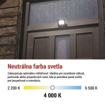 LED reflektor VISIO čierny, 10W neutrálna biela