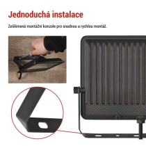 LED reflektor VISIO, 50 W, černý, neutrální bílá