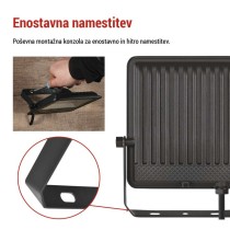 LED reflektor VISIO 50 W nevtralna bela črni