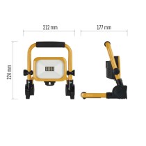 LED reflektor ACCO nabíjecí, přenosný, 10 W, žlutý, studená bílá