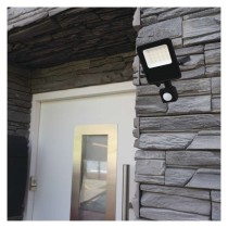 LED prožektors VISIO ar kustību sensoru, 10W, melns, neitrāli balts