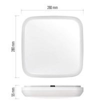 LED prisadené svietidlo Dori, štvorcové b. 24,5W neut.b., IP54