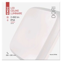 LED prisadené svietidlo Dori, štvorcové b. 24,5W neut.b., IP54