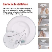 LED-Anbauleuchte FLORI rund, weiß, 18W, neutralweiß