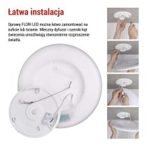 Oprawa LED FLORI okrągła, biała, 18W, neutralna biel