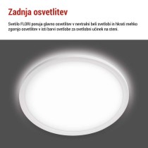 LED svetilo nadometno FLORI okrogla, bela, 18W, nevtralna bela