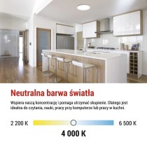 Oprawa LED FLORI okrągła, biała, 18W, neutralna biel