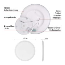 LED-Anbauleuchte FLORI rund, weiß, 18W, neutralweiß
