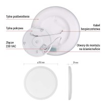 Oprawa LED FLORI okrągła, biała, 18W, neutralna biel