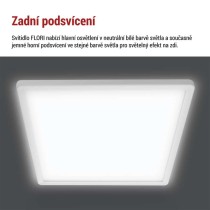 LED přisazené svítidlo FLORI čtvercové, bílé, 18W, neutrální bílá