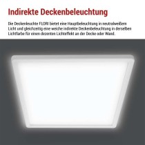 LED-Anbauleuchte FLORI quadrat, weiß, 18W, neutralweiß