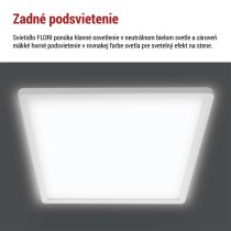 LED prisadené svietidlo FLORI štvorcový, biele, 18W, neutrálna biela
