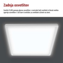 LED svetilo nadometno FLORI kvadratni, bela, 18W, nevtralna bela