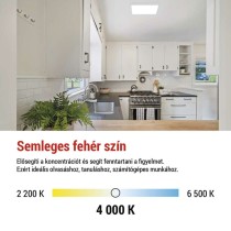 LED felületi lámpatest FLORI négyzet, fehér, 18W, semleges fehér