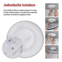 LED přisazené svítidlo FLORI kruhové, černé, 18W, neutrální bílá