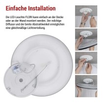 LED-Anbauleuchte FLORI rund, schwarz, 18W, neutralweiß