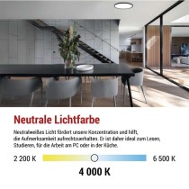 LED-Anbauleuchte FLORI rund, schwarz, 18W, neutralweiß