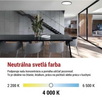 LED prisadené svietidlo FLORI okrúhle, čierné, 18W, neutrálna biela