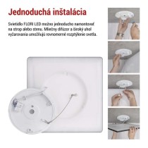 LED prisadené svietidlo FLORI štvorcový, čierné, 18W, neutrálna biela