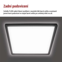 LED přisazené svítidlo FLORI čtvercové, černé, 18W, neutrální bílá
