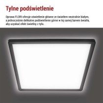 Oprawa LED FLORI kwadratowy, czarny, 18W, neutralna biel