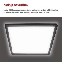 LED svetilo nadometno FLORI kvadratni, črna, 18W, nevtralna bela
