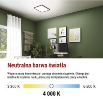 Oprawa LED FLORI kwadratowy, czarny, 18W, neutralna biel