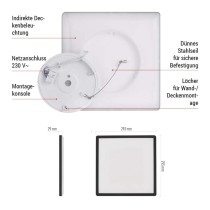 LED-Anbauleuchte FLORI quadrat, schwarz, 18W, neutralweiß