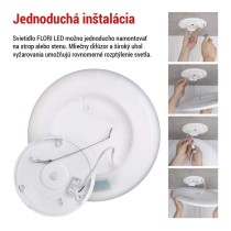 LED prisadené svietidlo FLORI okrúhle, biele, 22W, neutrálna biela