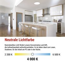 LED-Anbauleuchte FLORI rund, weiß, 22W, neutralweiß