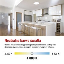 Oprawa LED FLORI okrągła, biała, 22W, neutralna biel