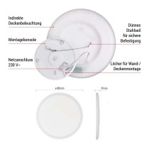 LED-Anbauleuchte FLORI rund, weiß, 22W, neutralweiß
