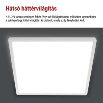 LED felületi lámpatest FLORI négyzet, fehér, 22W, semleges fehér