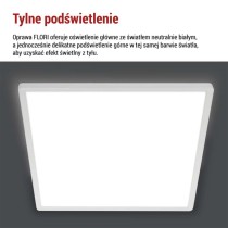 Oprawa LED FLORI kwadratowy, biała, 22W, neutralna biel