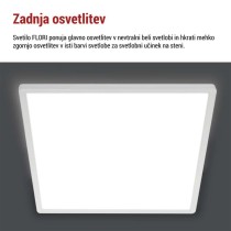 LED svetilo nadometno FLORI kvadratni, bela, 22W, nevtralna bela