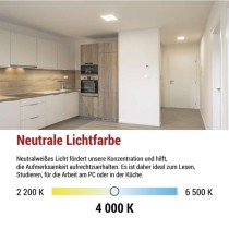 LED-Anbauleuchte FLORI quadrat, weiß, 22W, neutralweiß