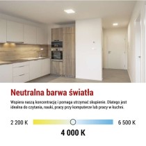 Oprawa LED FLORI kwadratowy, biała, 22W, neutralna biel