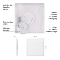 LED-Anbauleuchte FLORI quadrat, weiß, 22W, neutralweiß