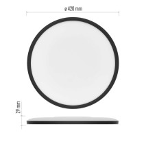 LED přisazené svítidlo FLORI kruhové, černé, 22W, neutrální bílá