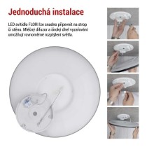 LED přisazené svítidlo FLORI kruhové, černé, 22W, neutrální bílá